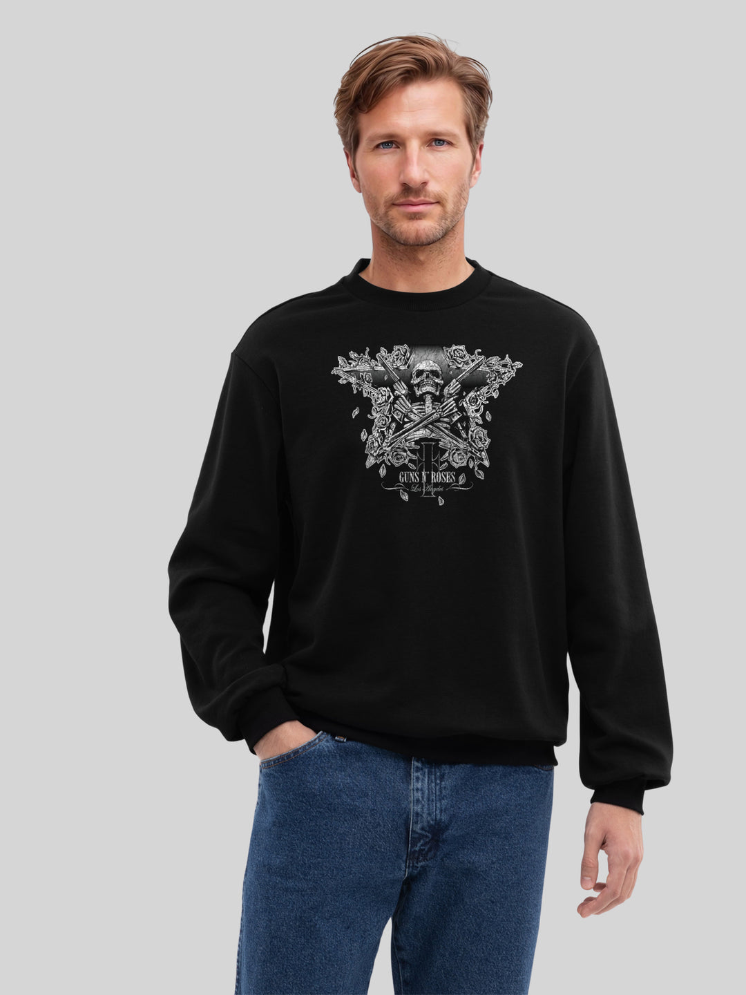 Guns N' Roses Skeleton Guns with True Blanks | Mens Regular Sweater
