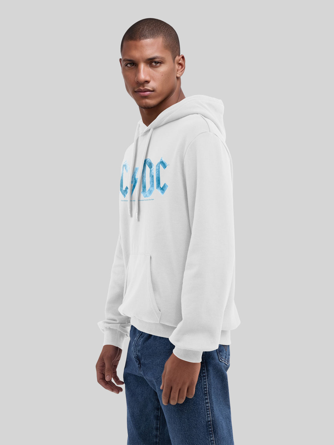 ACDC Blue Ice Logo with True Blanks | Mens Regular Hoodie