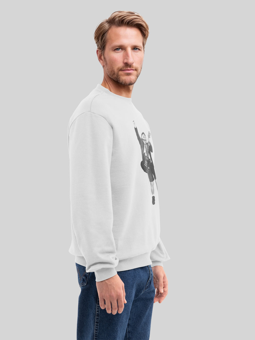 ACDC Angus Young Cut Out with True Blanks | Mens Regular Sweater