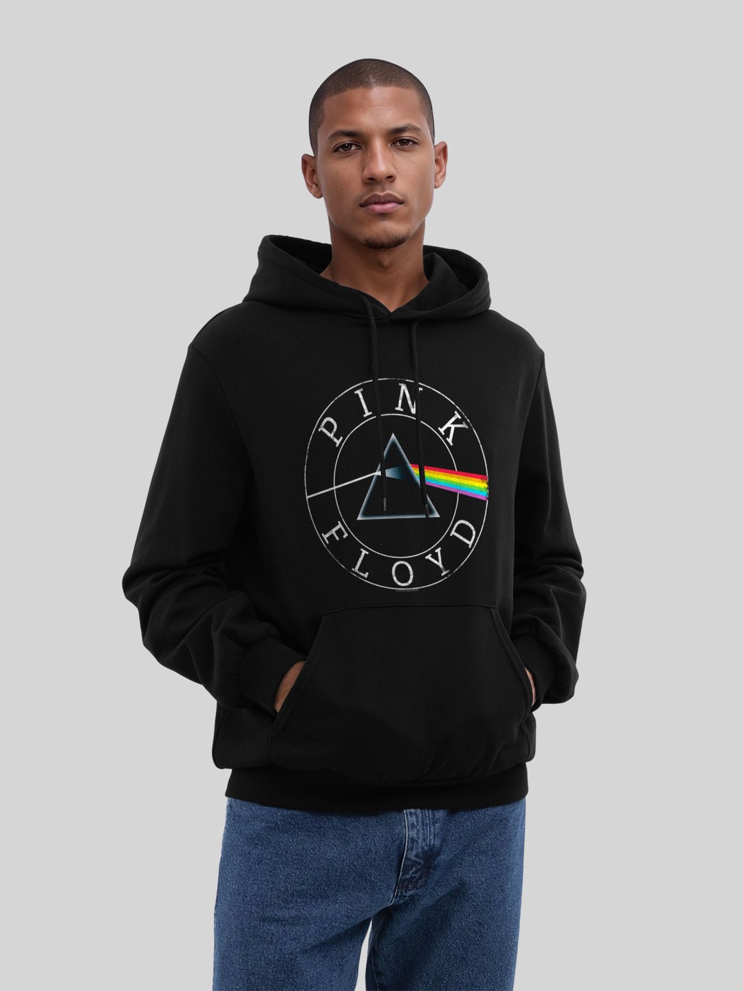 Pink Floyd Prism Circle Logo with True Blanks | Mens Regular Hoodie