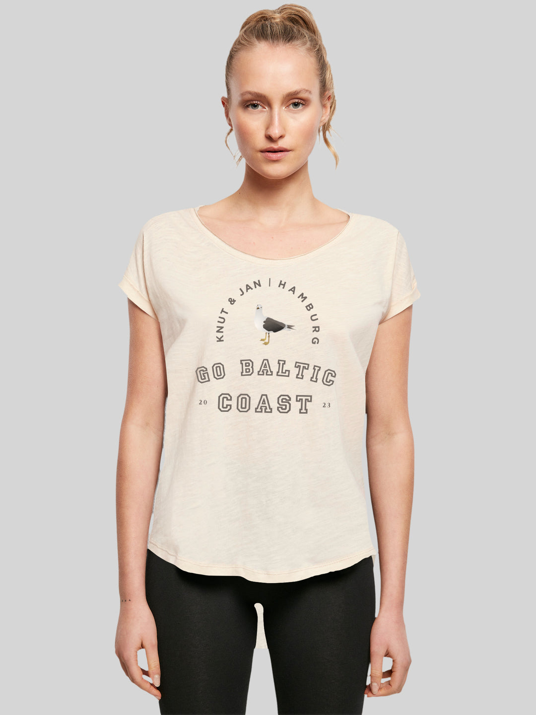 YVA | Damen T-Shirt Lang Möwe