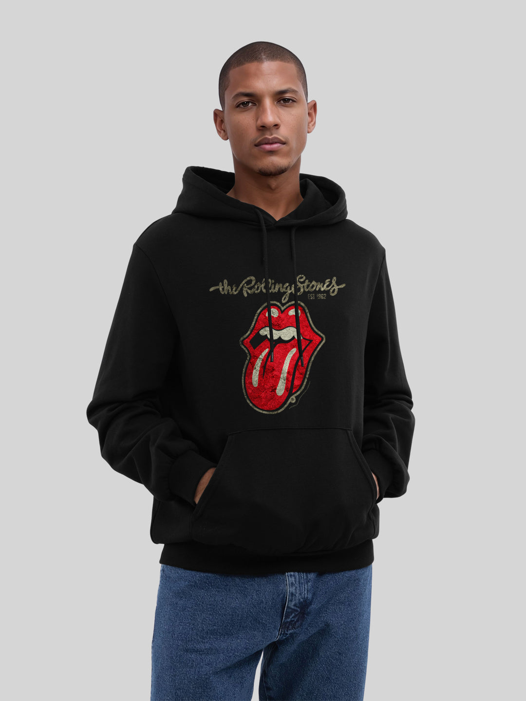 The Rolling Stones Plastered Tongue Washed with True Blanks | Mens Regular Hoodie