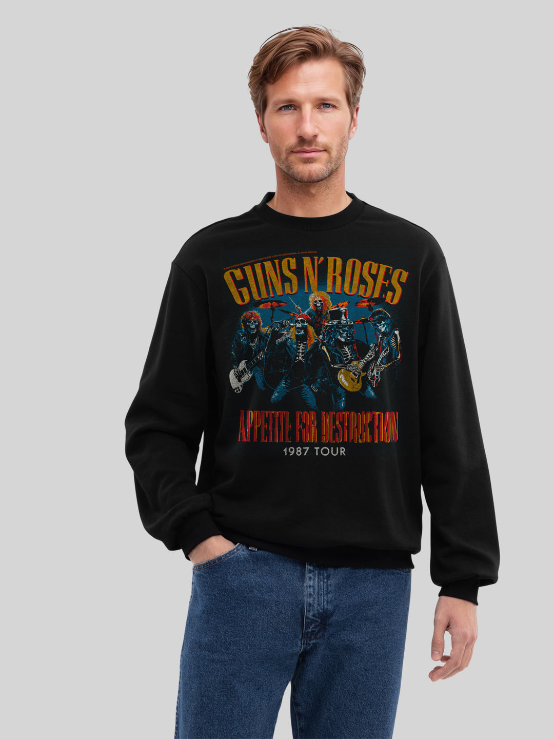 Guns N' Roses 1987 Tour Vintage Concert Poster | Mens Regular Sweater