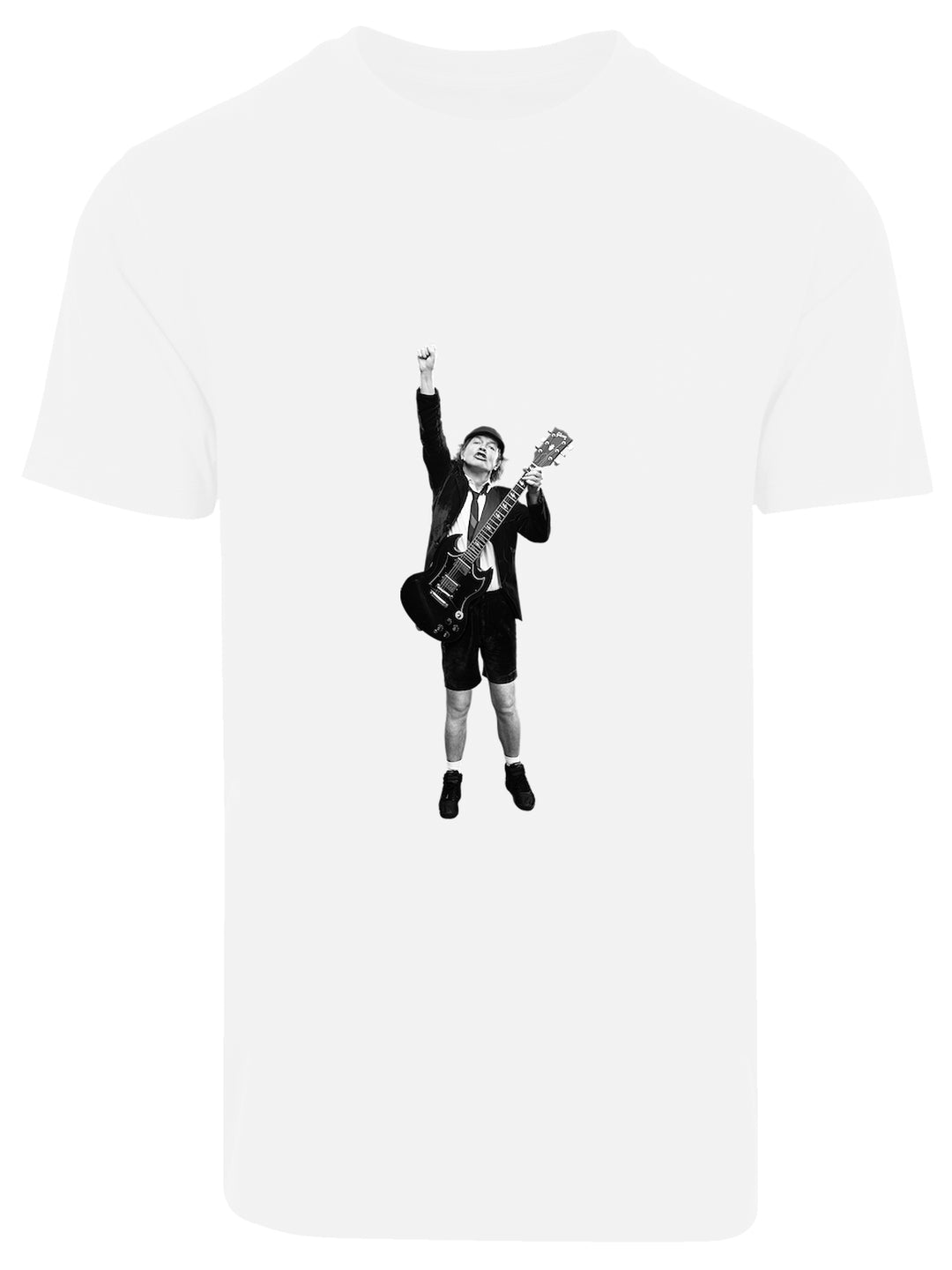 AC/DC Angus Young Cut Out Round Neck T-Shirt - The Ultimate Fan Tribute