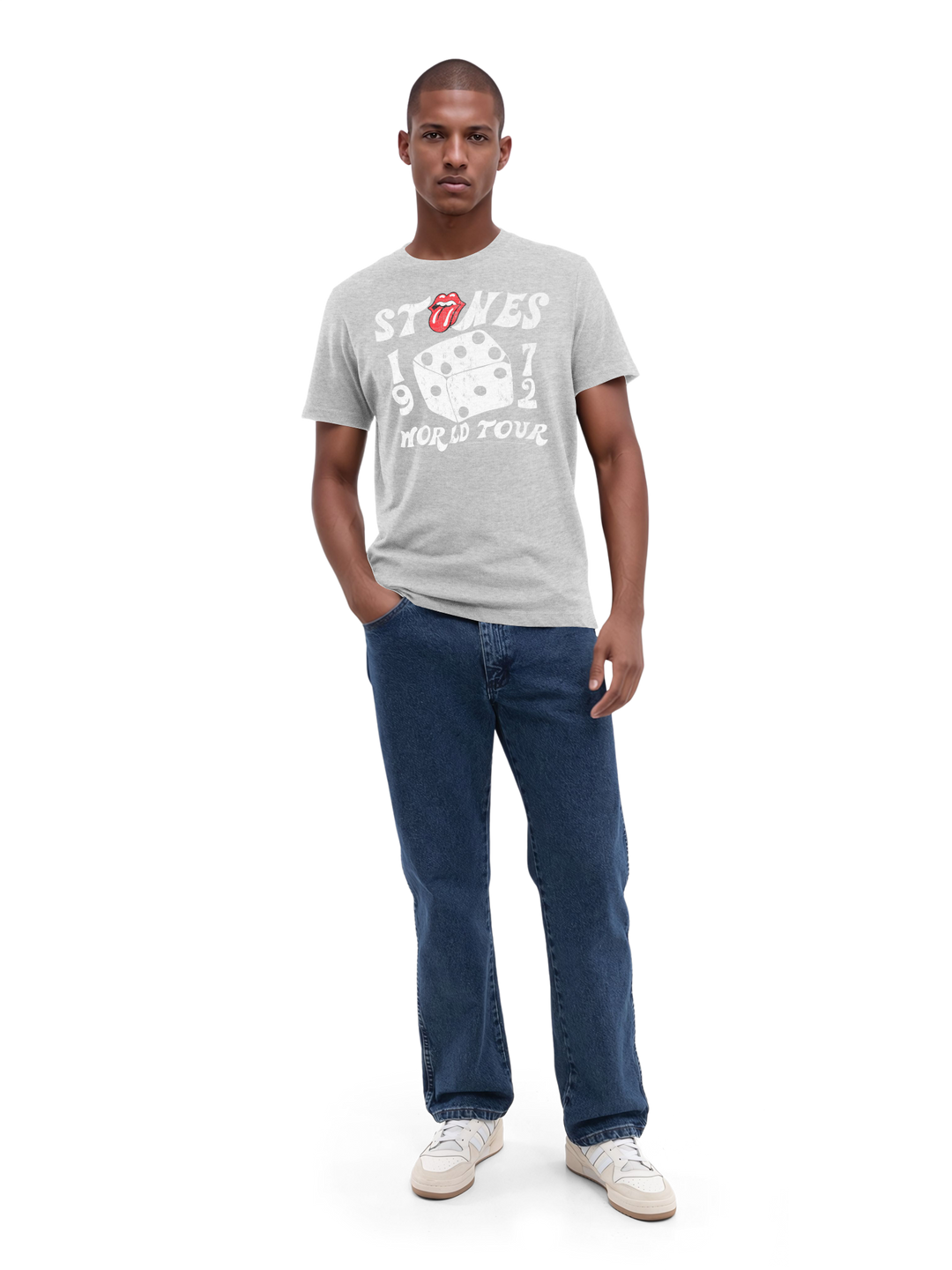The Rolling Stones Dice Art Rock Music Band with True Blanks | Mens Regular Tee