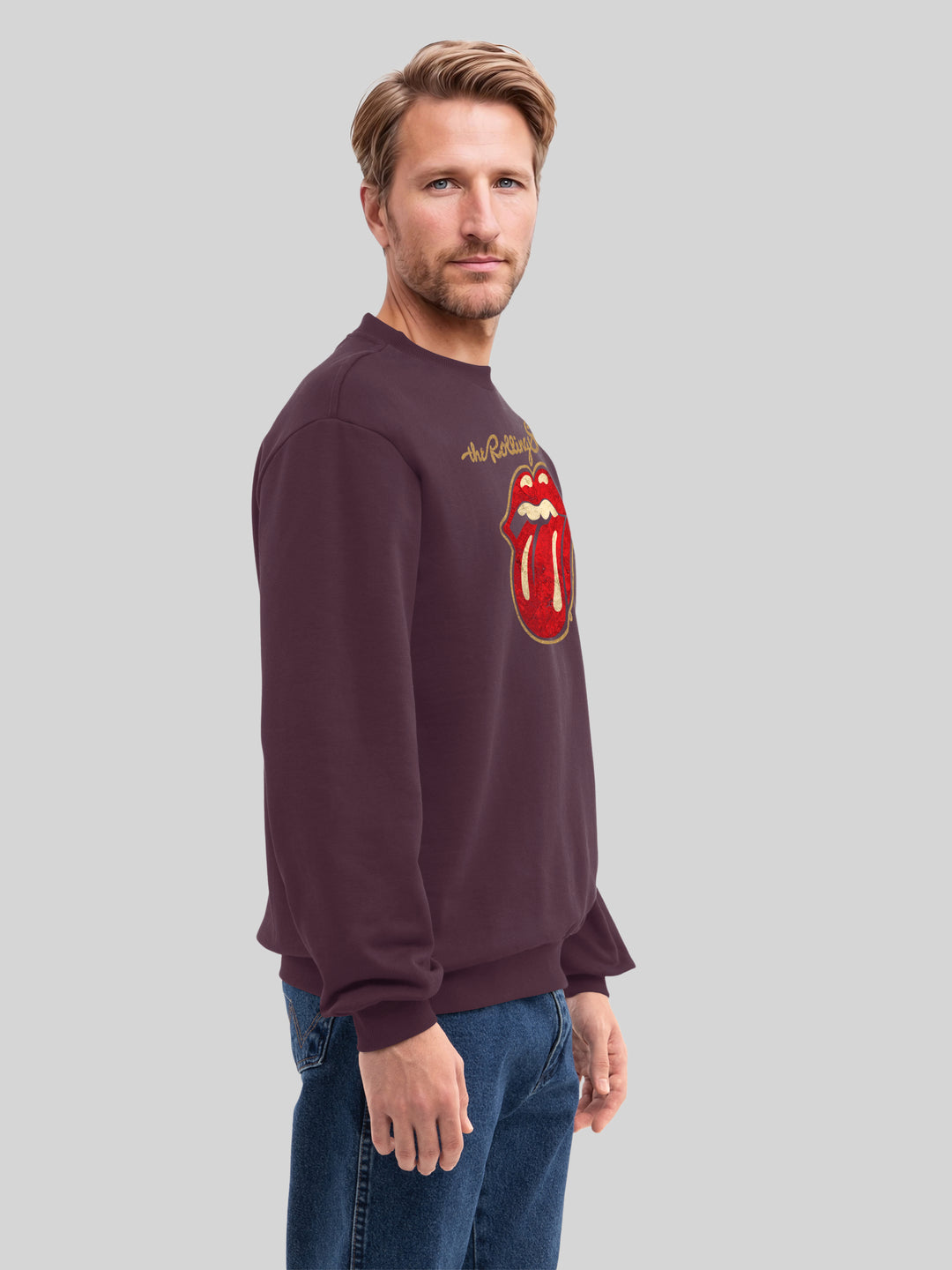 The Rolling Stones - Plastered Tongue Distressed with True Blanks | Mens Regular Sweater