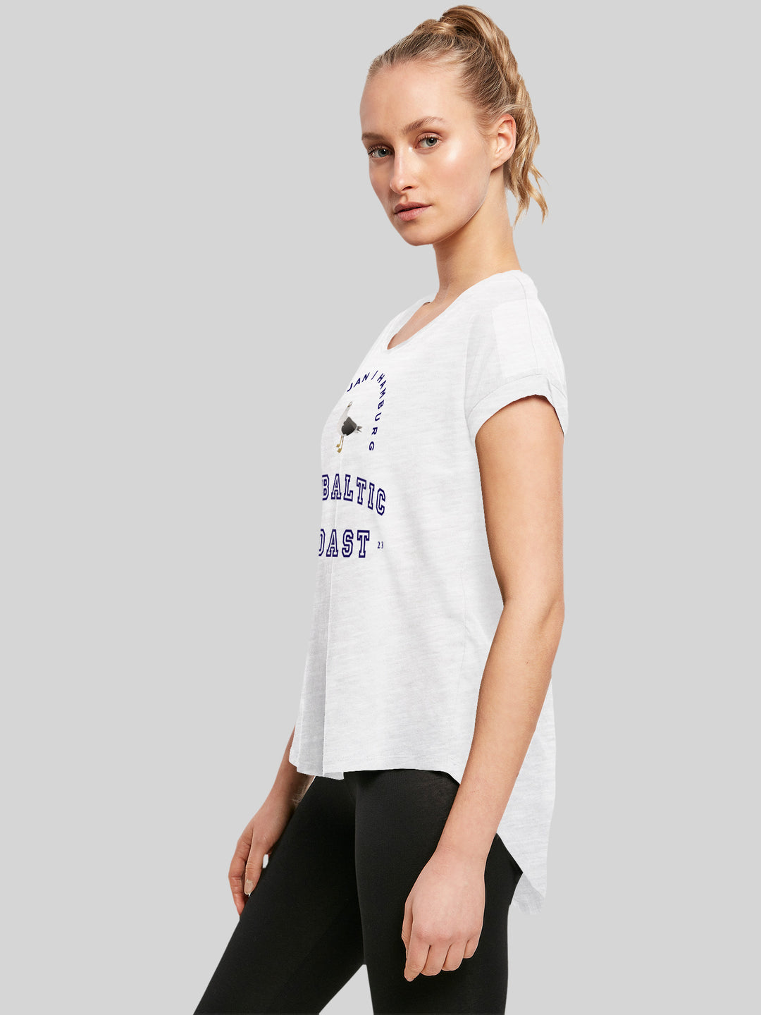 YVA | Damen T-Shirt Lang Möwe