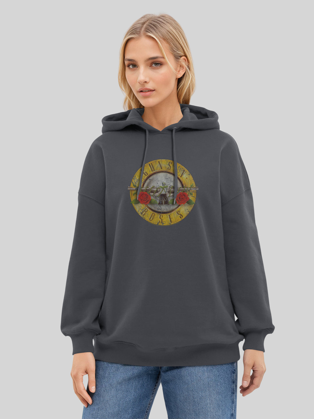Guns n' Roses Vintage Bullet Logo Womens Oversized Hoodie