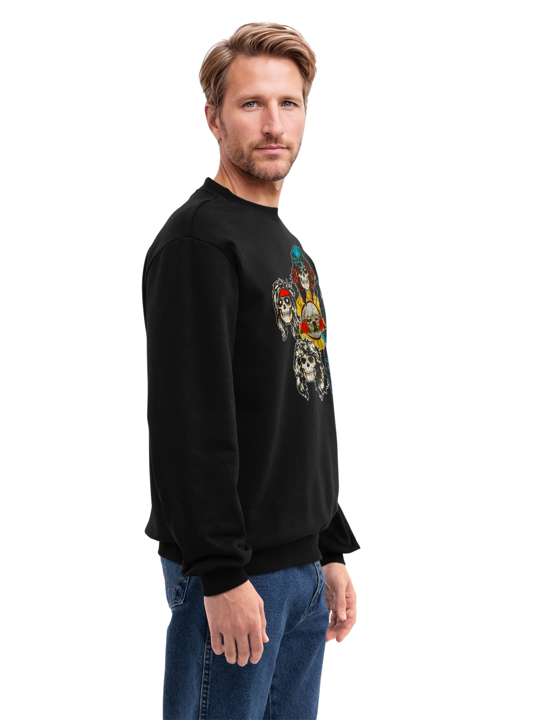 Guns N' Roses Vintage Heads with True Blanks | Mens Regular Sweater