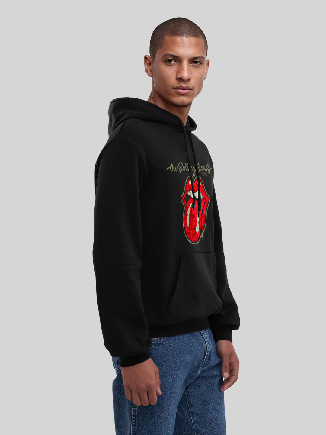 The Rolling Stones Plastered Tongue Washed with True Blanks | Mens Regular Hoodie