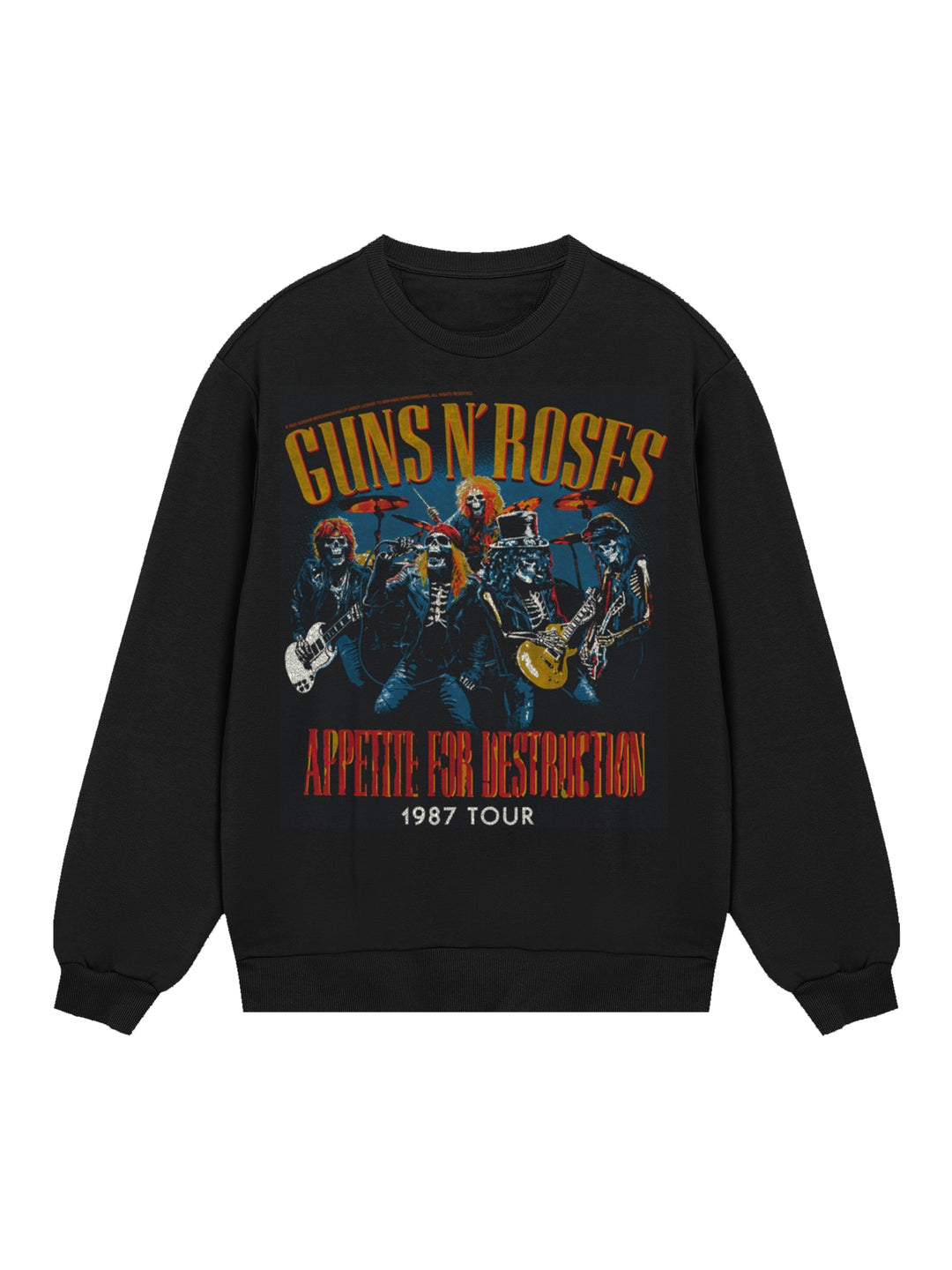 Guns N' Roses 1987 Tour Vintage Concert Poster | Mens Regular Sweater