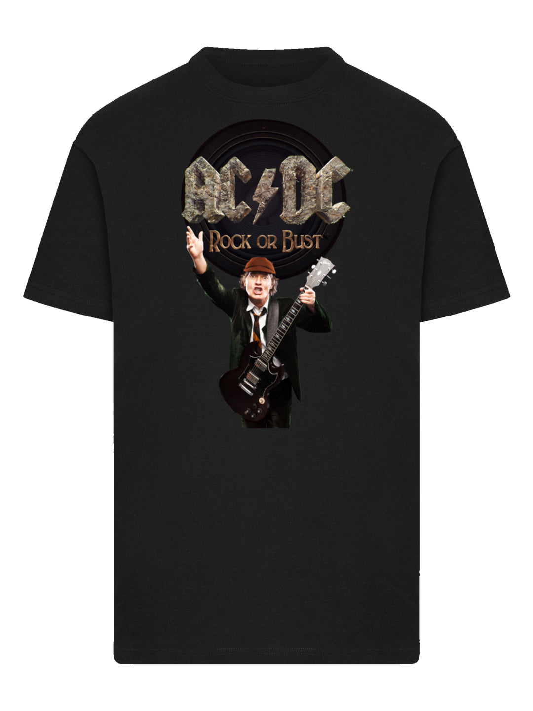 ACDC Rock Or Bust Angus Young T-Shirt Round Neck