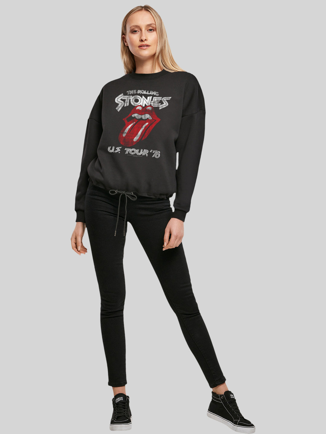 The Rolling Stones US Tour '78 and The Rolling Stones US Tour '78 Black with Ladies Oversize Crewneck