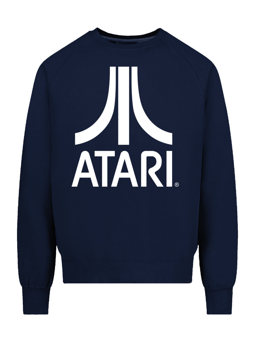 Atari Games Logo White Retro Gaming with Vintage Fleece Raglan Crew