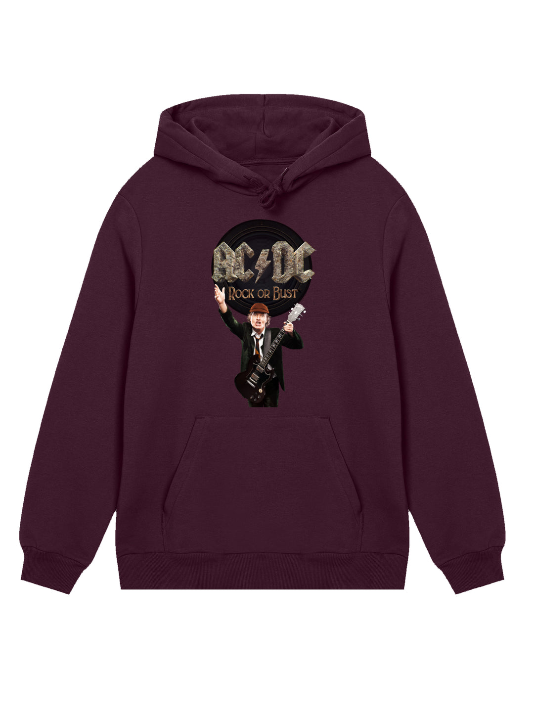 ACDC Rock Or Bust Angus Young with True Blanks | Mens Regular Hoodie