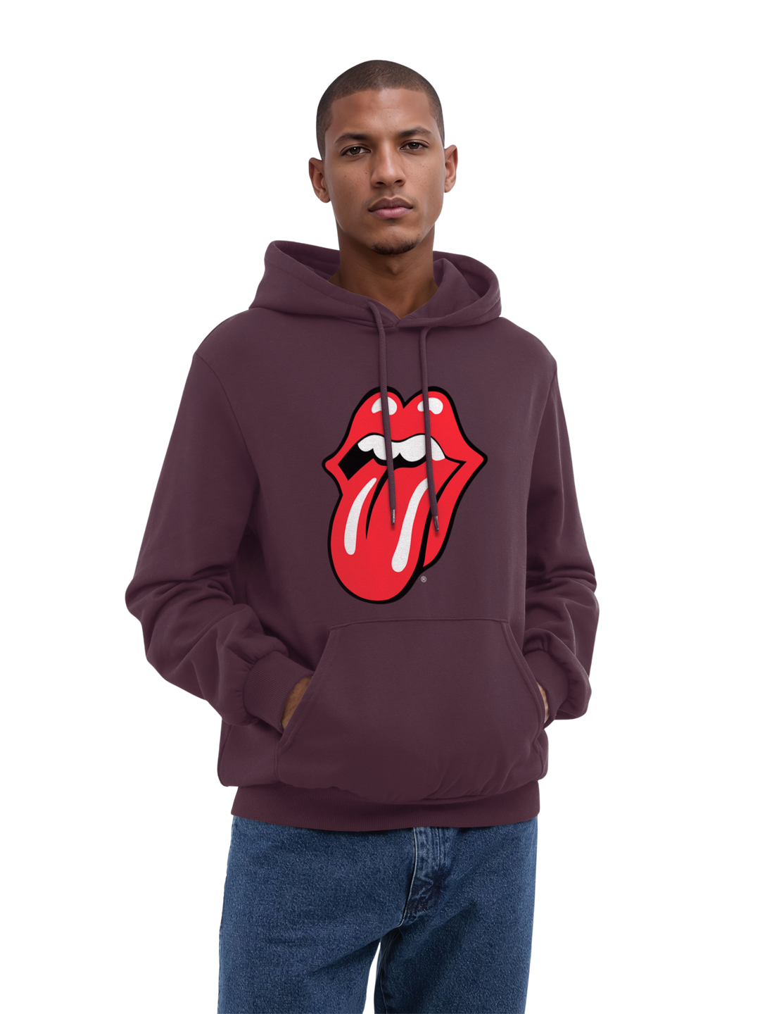 The Rolling Stones Classic Tongue Blk with True Blanks | Mens Regular Hoodie
