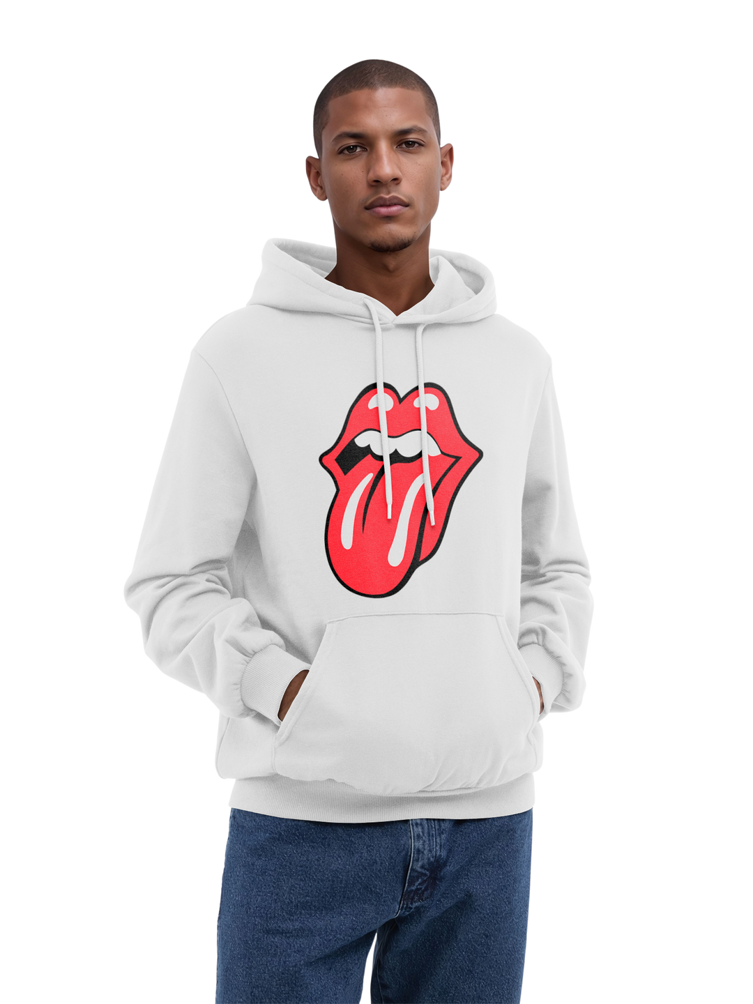 The Rolling Stones Classic Tongue Blk with True Blanks | Mens Regular Hoodie
