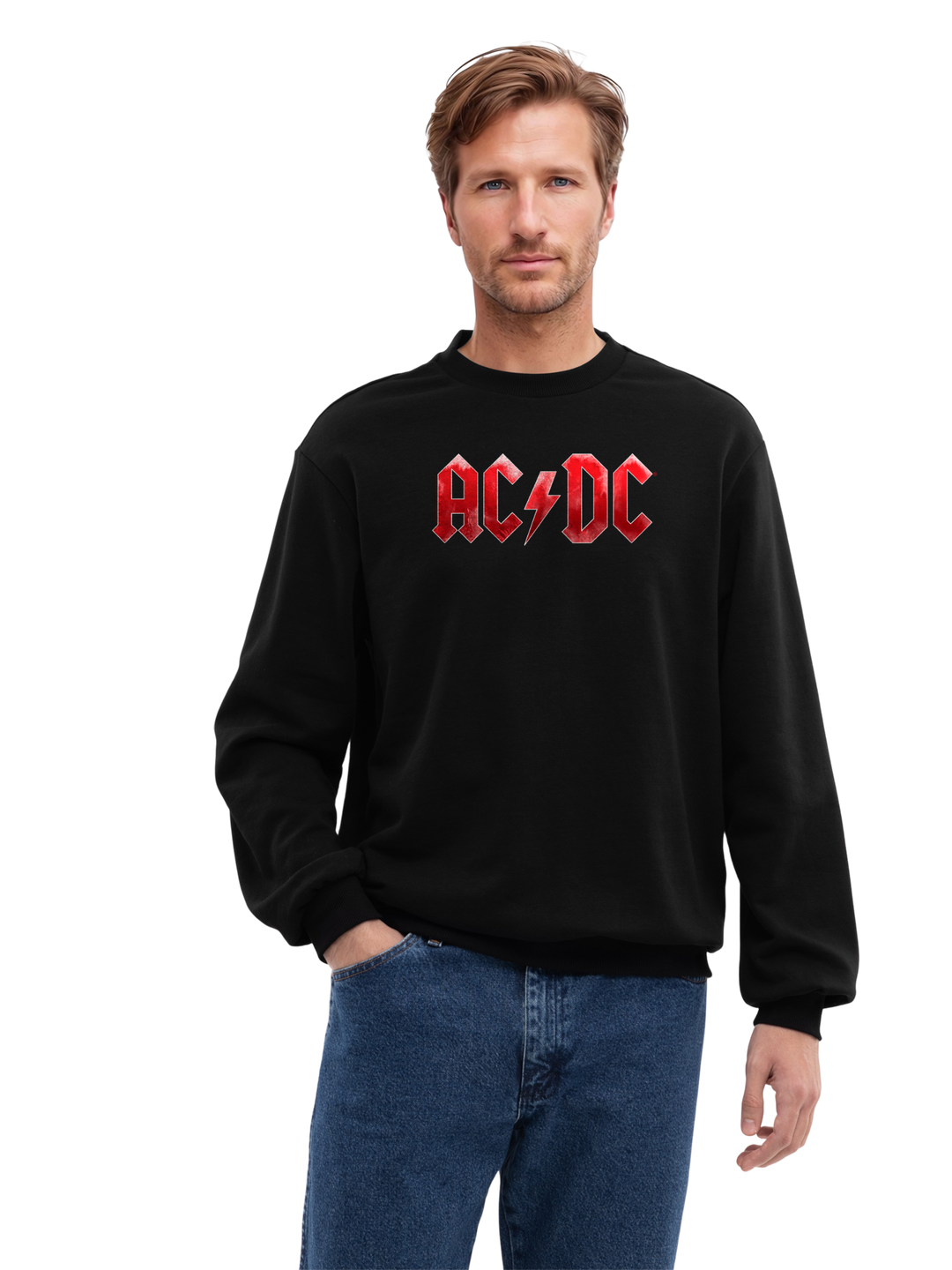 ACDC Red Ice Logo with True Blanks | Mens Regular Sweater