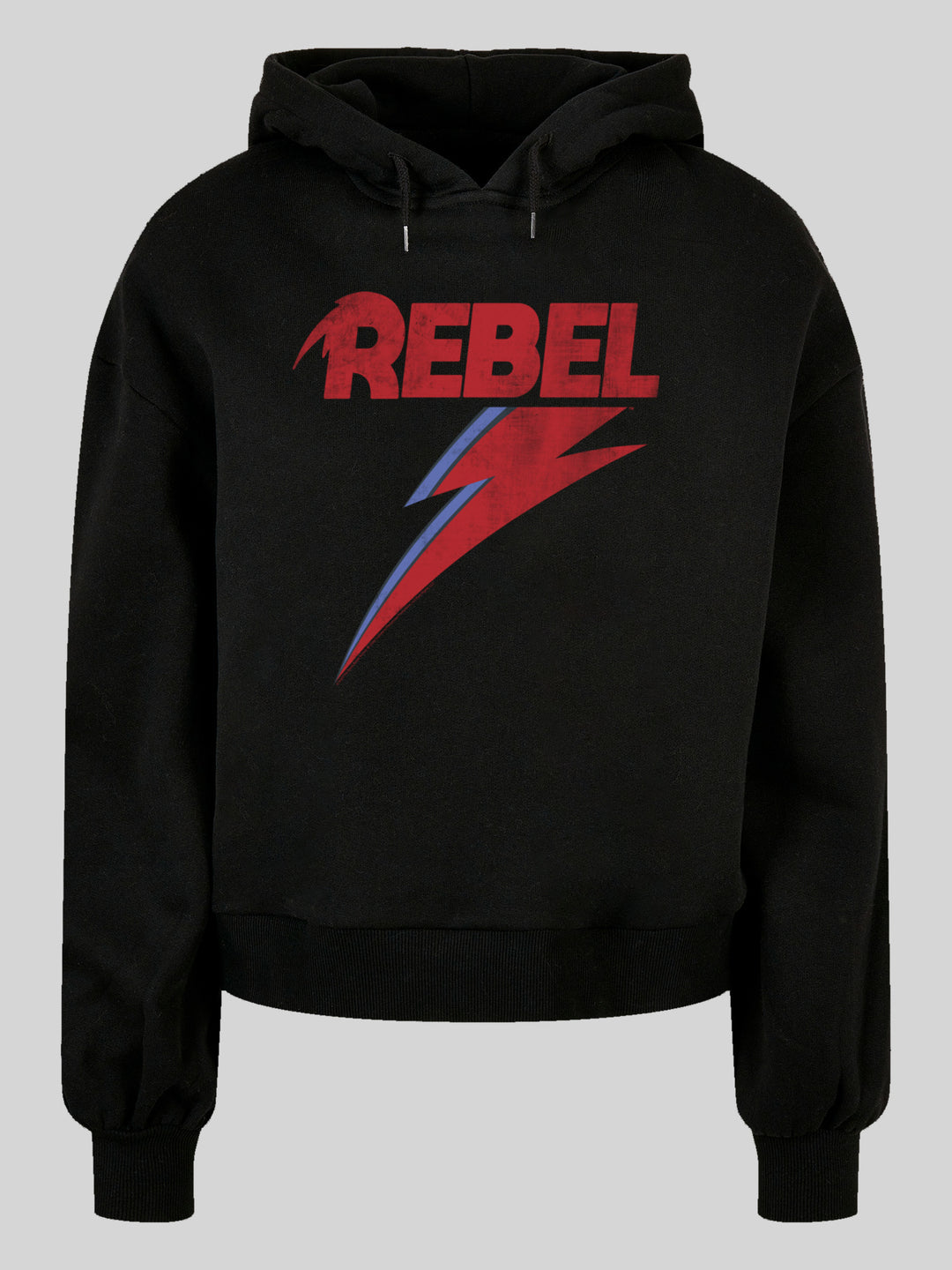David Bowie Distressed Rebel with Ladies Organic Oversized Hoody