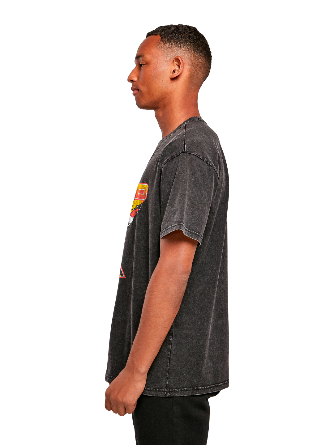 Missile Command Triple Shot Atari Retro Gaming with Acid Washed Heavy Oversize Tee