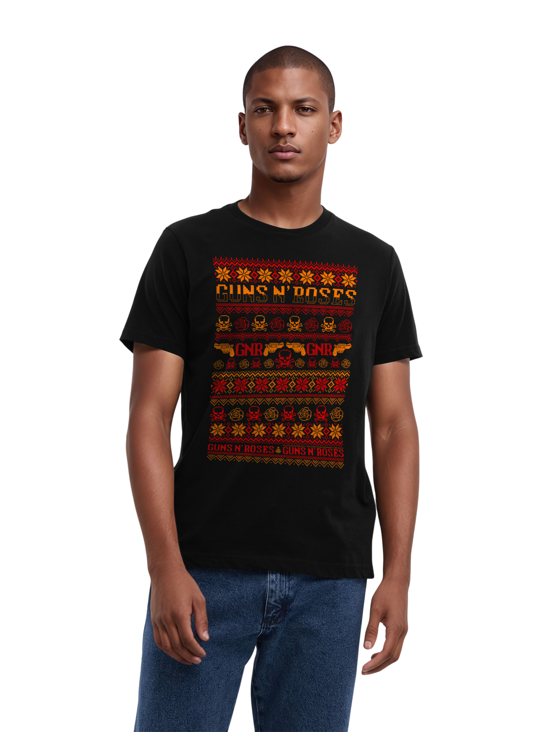 Guns And Roses Christmas with True Blanks | Mens Regular Tee