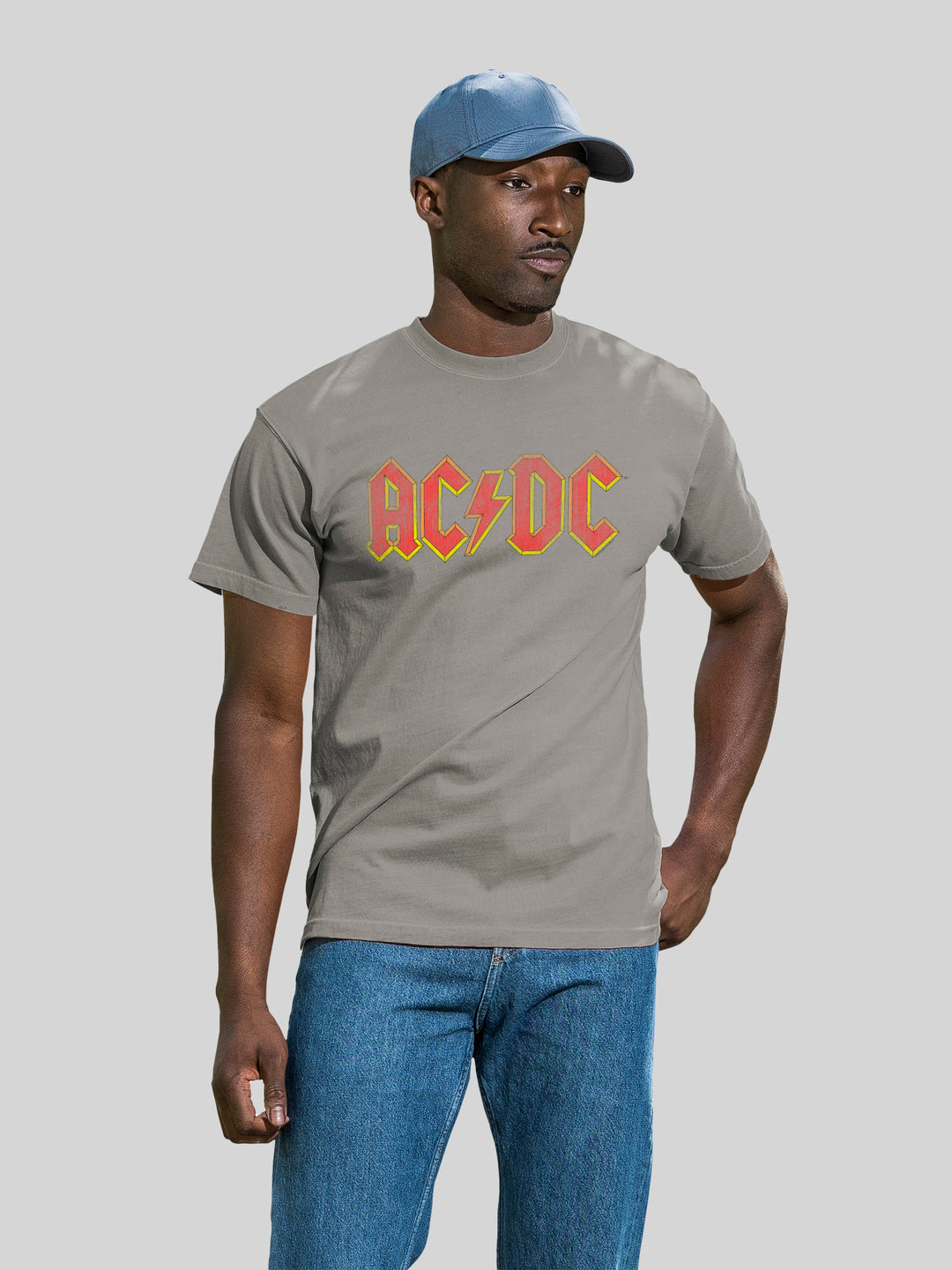 AC/DC Distressed Red Logo with Coastal Color Tee