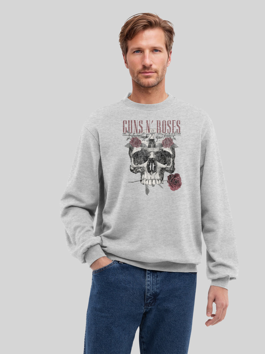 Guns N' Roses Roses Skull with True Blanks | Mens Regular Sweater
