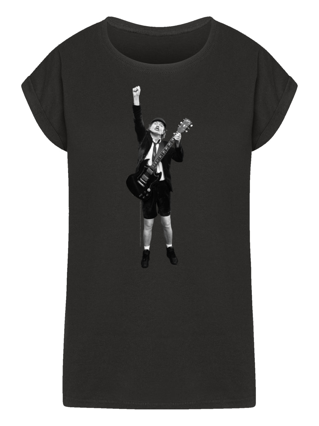 ACDC Angus Young Cut Out Ladies Extended Shoulder Tee