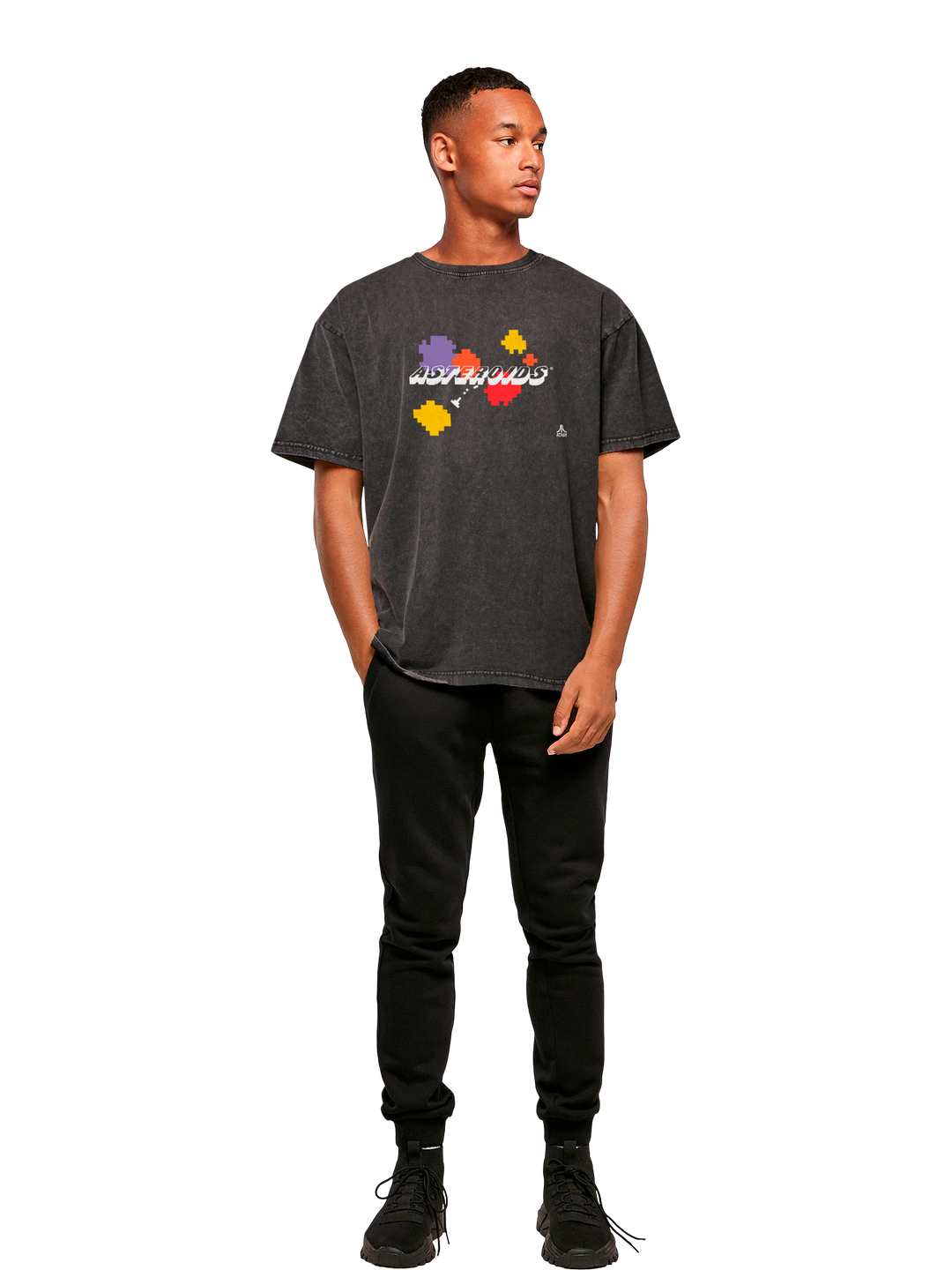 Atari Asteroids Retro Gameplay with Acid Washed Heavy Oversize Tee