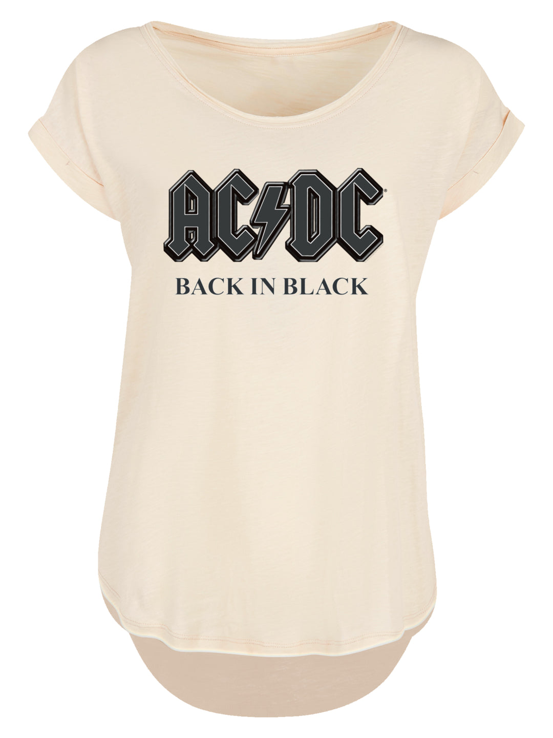 ACDC Back in Black with Ladies Long Slub Tee