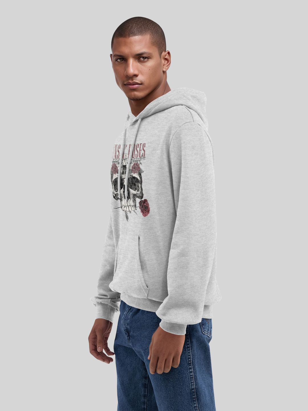 Guns N' Roses Roses Skull with True Blanks | Mens Regular Hoodie