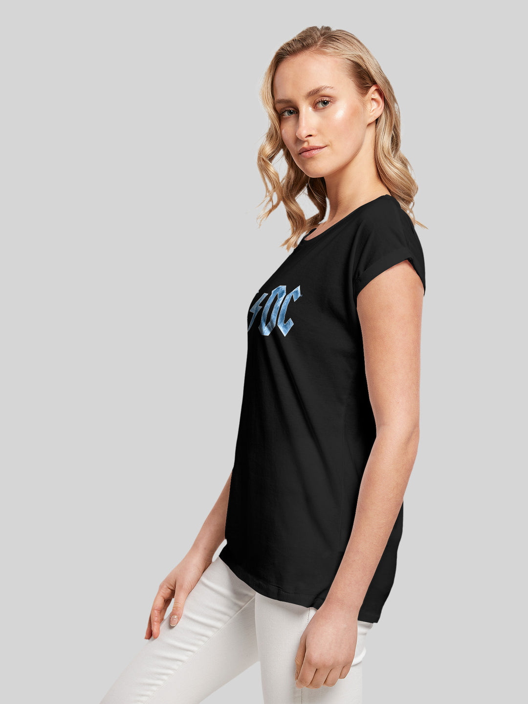 ACDC T-Shirt | Blue Ice Logo | Premium Kurzarm Damen T Shirt