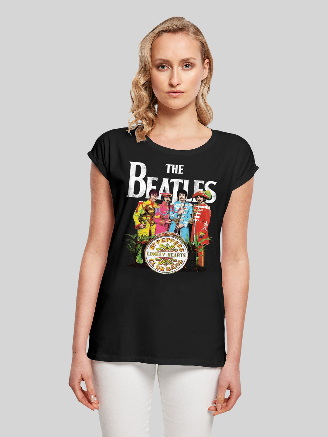 The Beatles T-Shirt Short Sgt Pepper Premium | F4NT4STIC Sleeve Tee | Ladies –