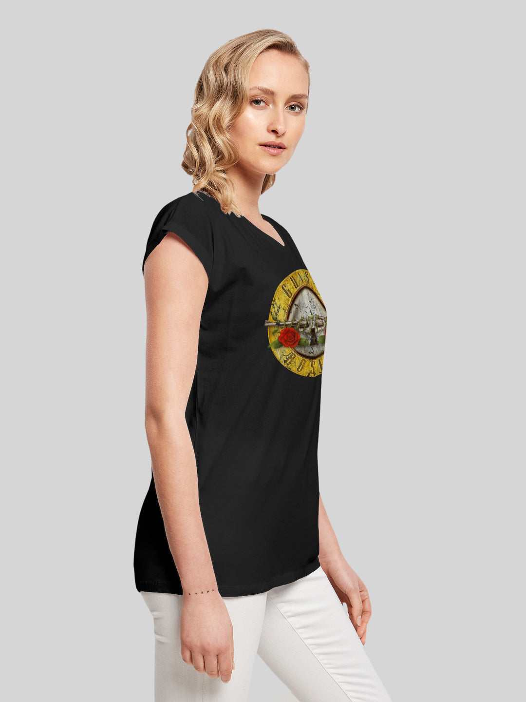 Vintage F4NT4STIC | | Guns – Classic Premium T-Shirt Logo \'n\' Sleeve L Roses Short
