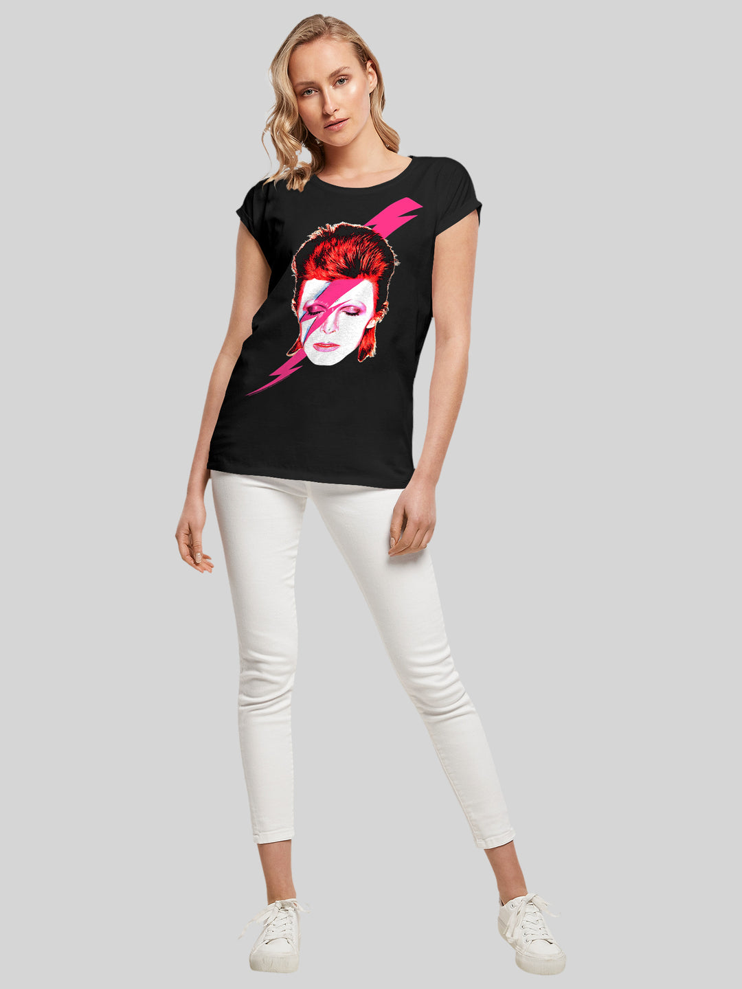 David Bowie T-Shirt | Aladdin Sane Lightning Bolt | Premium Kurzarm Damen T Shirt