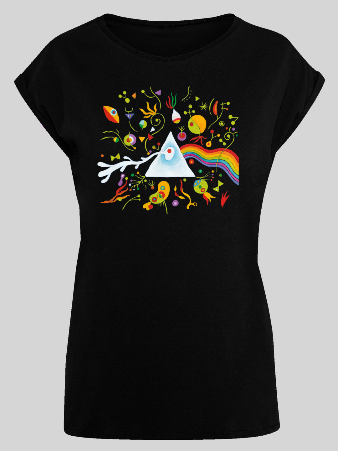 Pink Floyd | T-Shirt 70s Sleeve Ladies Prism F4NT4STIC Miro – Short Premium | Tee