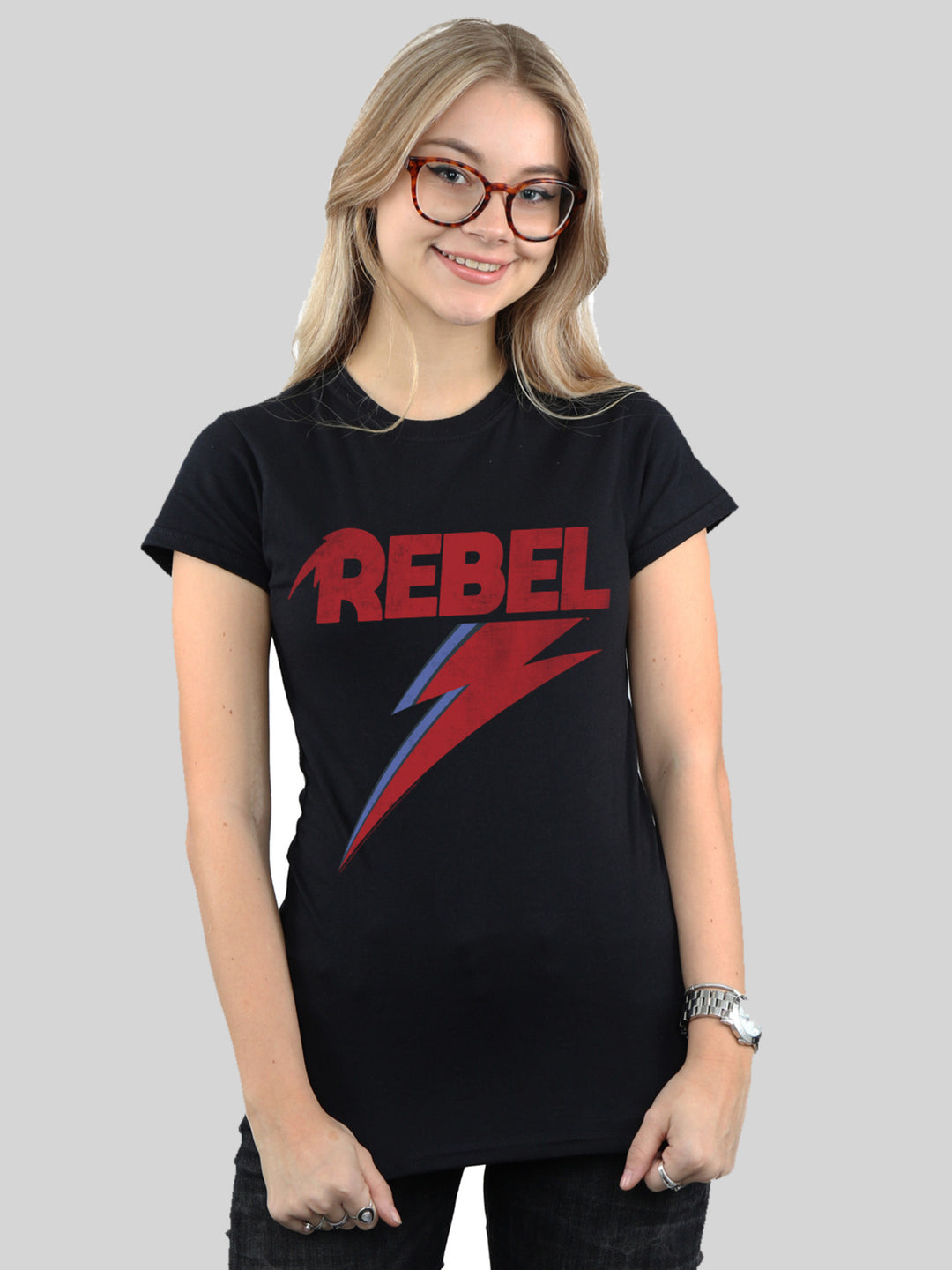 David Bowie T-Shirt | Distressed Rebel | Premium Kurzarm Damen T Shirt