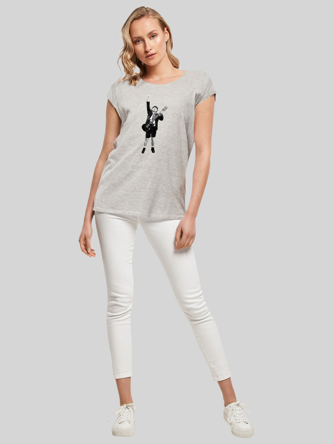 ACDC T-Shirt | Angus Young Cut Out | Premium Kurzarm Damen T Shirt