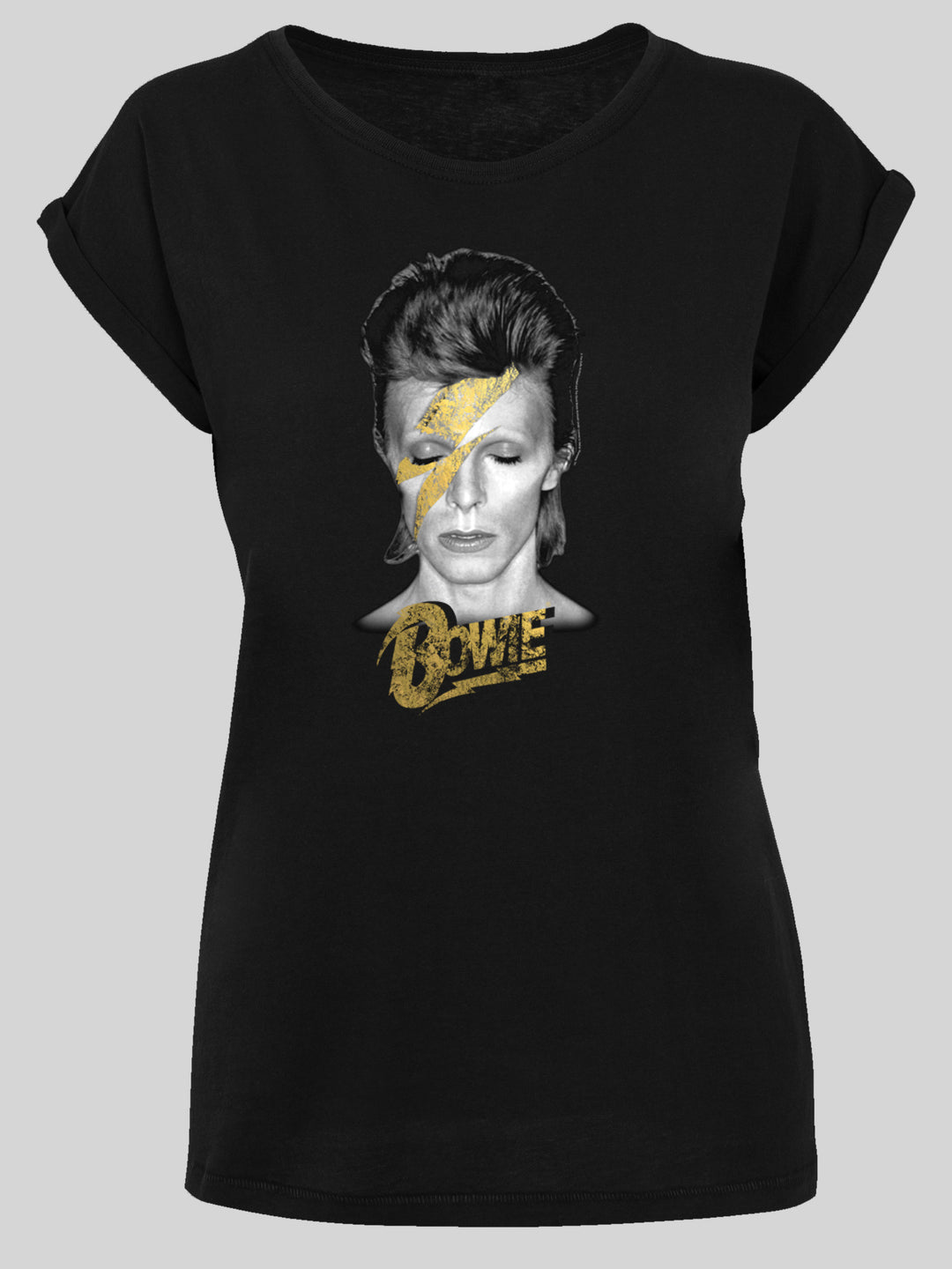 David Bowie T-Shirt | Aladdin Sane Gold Bolt | Premium Kurzarm Damen T Shirt